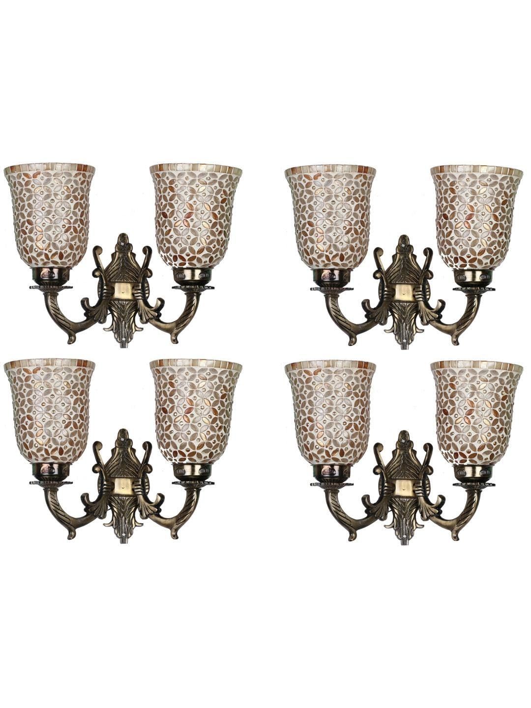 1ST TIME Gold-Toned & Bronze-Toned Textured Metal Traditional Wall Lamp-image-24