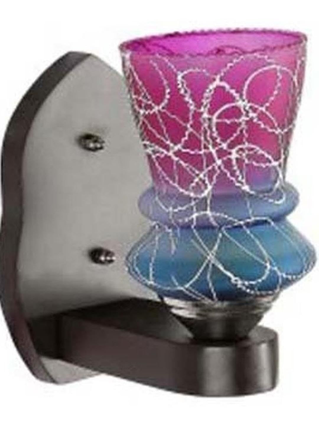 1ST TIME Pink & Purple Printed Wood Contemporary Abstract Shaped Shaped Wall Lamp-picture-18
