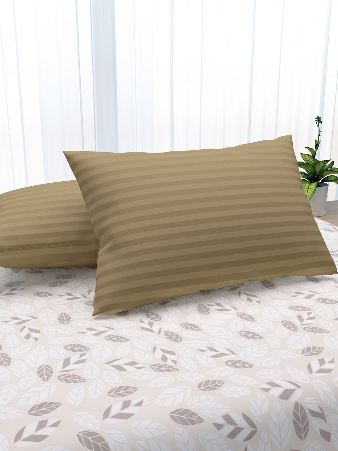 LA VERNE Coffee Brown Set of 2 Fibre Filled Polycotton Sleep Pillow-picture-22