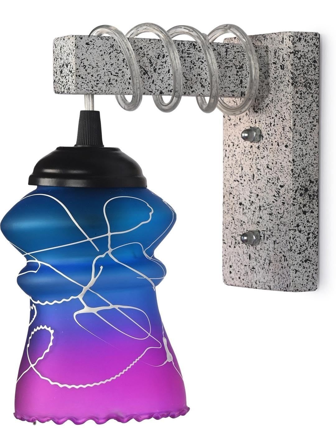 1ST TIME Pink & Blue Textured Wood Contemporary Abstract Shaped Shaped Wall Lamp-picture-21