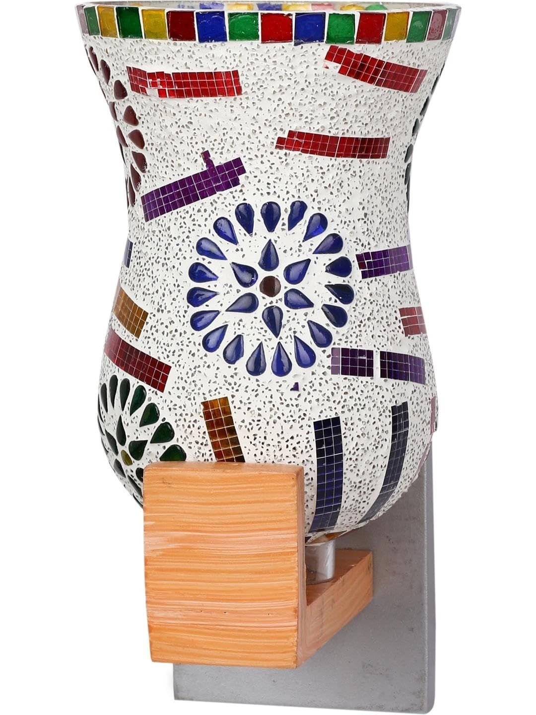 1ST TIME Multicoloured & Multicoloured Textured Wood Frustum Shaped Wall Lamp-picture-47