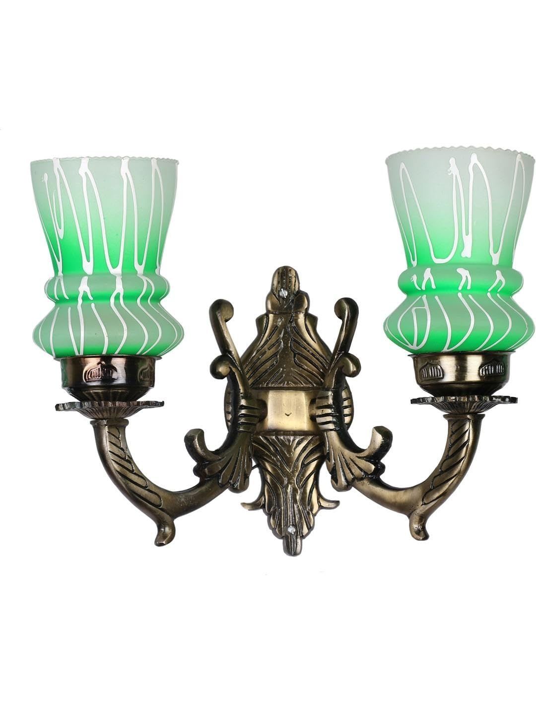 1ST TIME White & Green Textured Metal Traditional Frustum Shaped Wall Lamp-picture-40