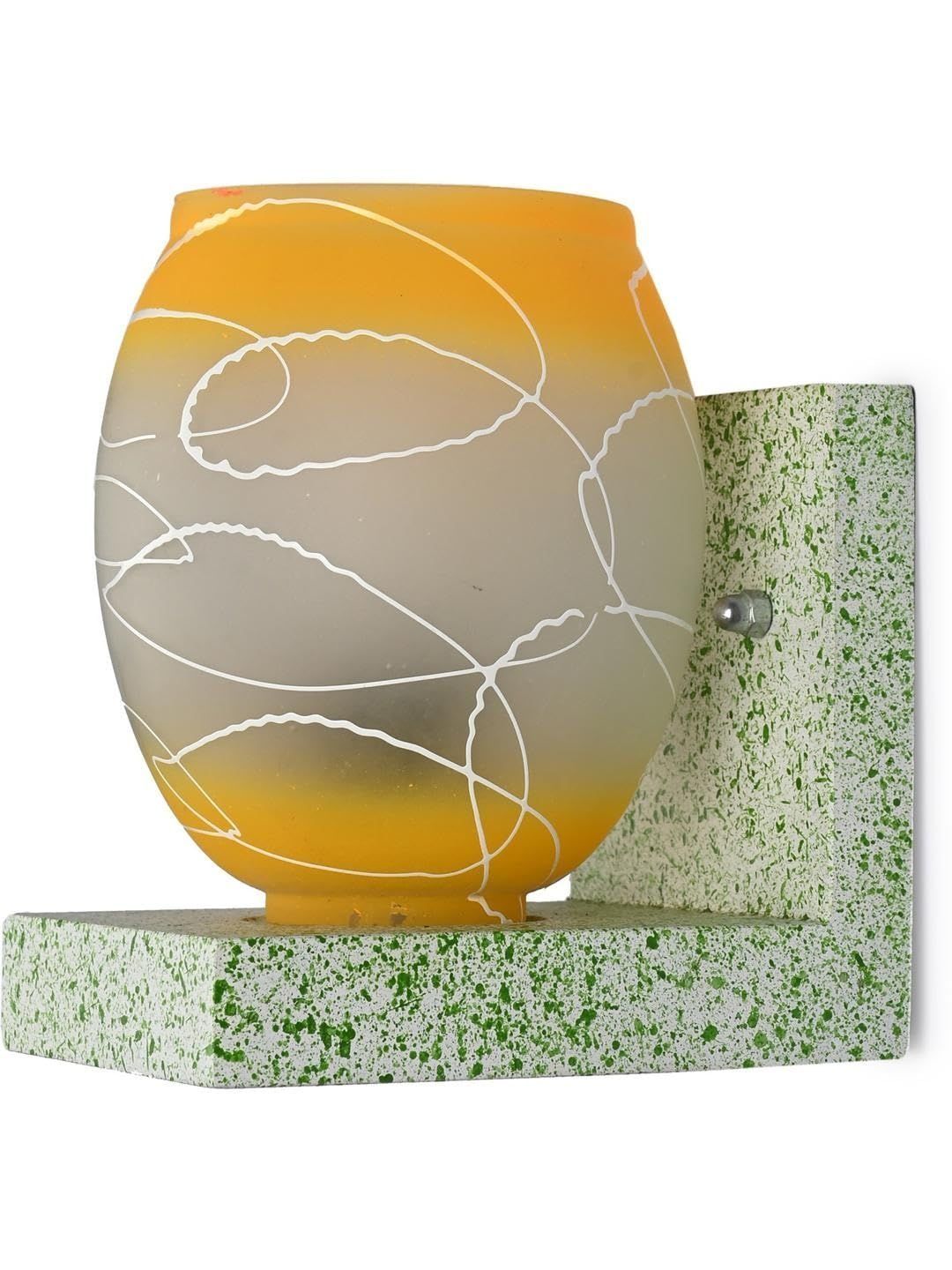 1ST TIME Yellow & Yellow Printed Wood Contemporary Wall Lamp-image-30