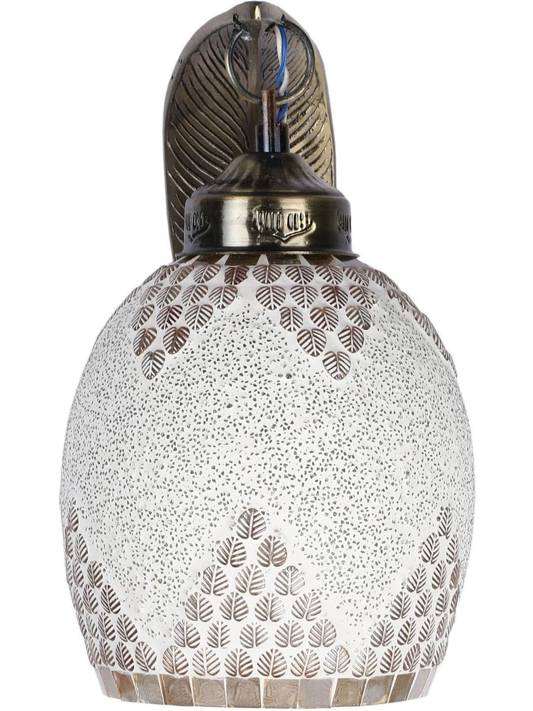 1ST TIME Gold-Toned & White Textured Metal Spherical Shaped Wall Lamp-image-20
