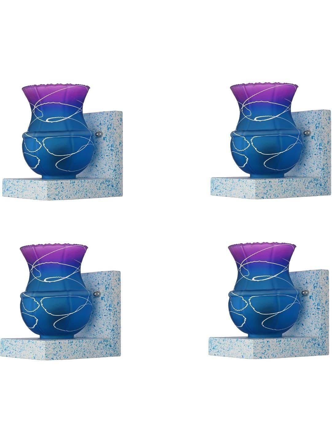 1ST TIME Pink & Blue Textured Wood Contemporary Abstract Shaped Shaped Wall Lamp-picture-16