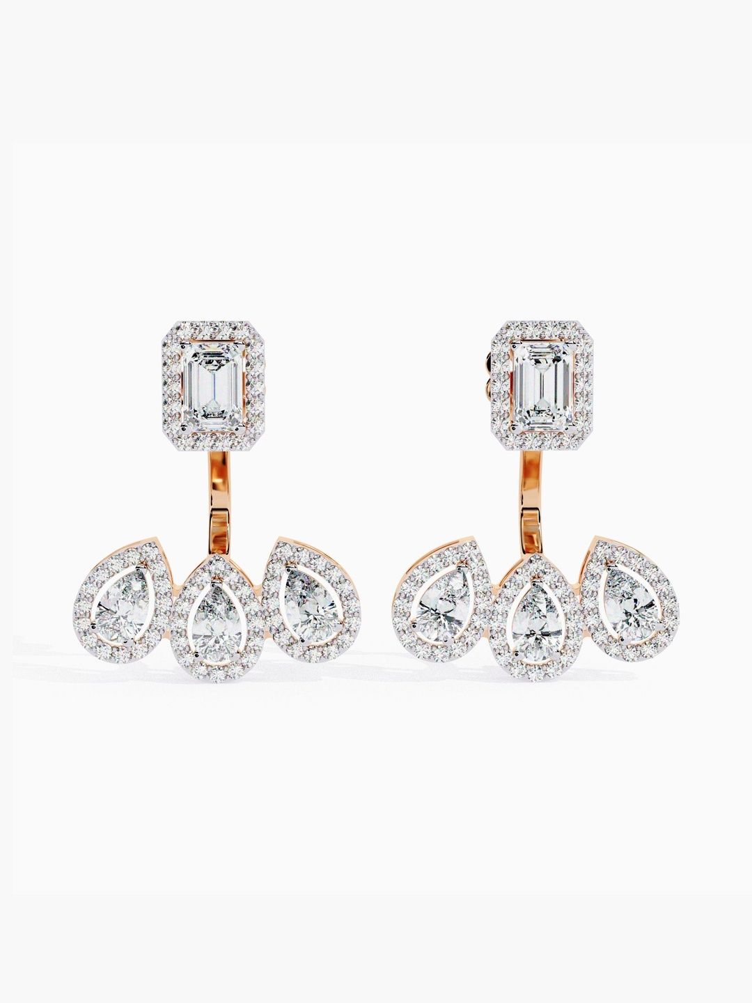 VALANOVA BIS Hallmark 18 Kt Rose Gold Diamond Studded Earrings- 5.45 g-picture-36