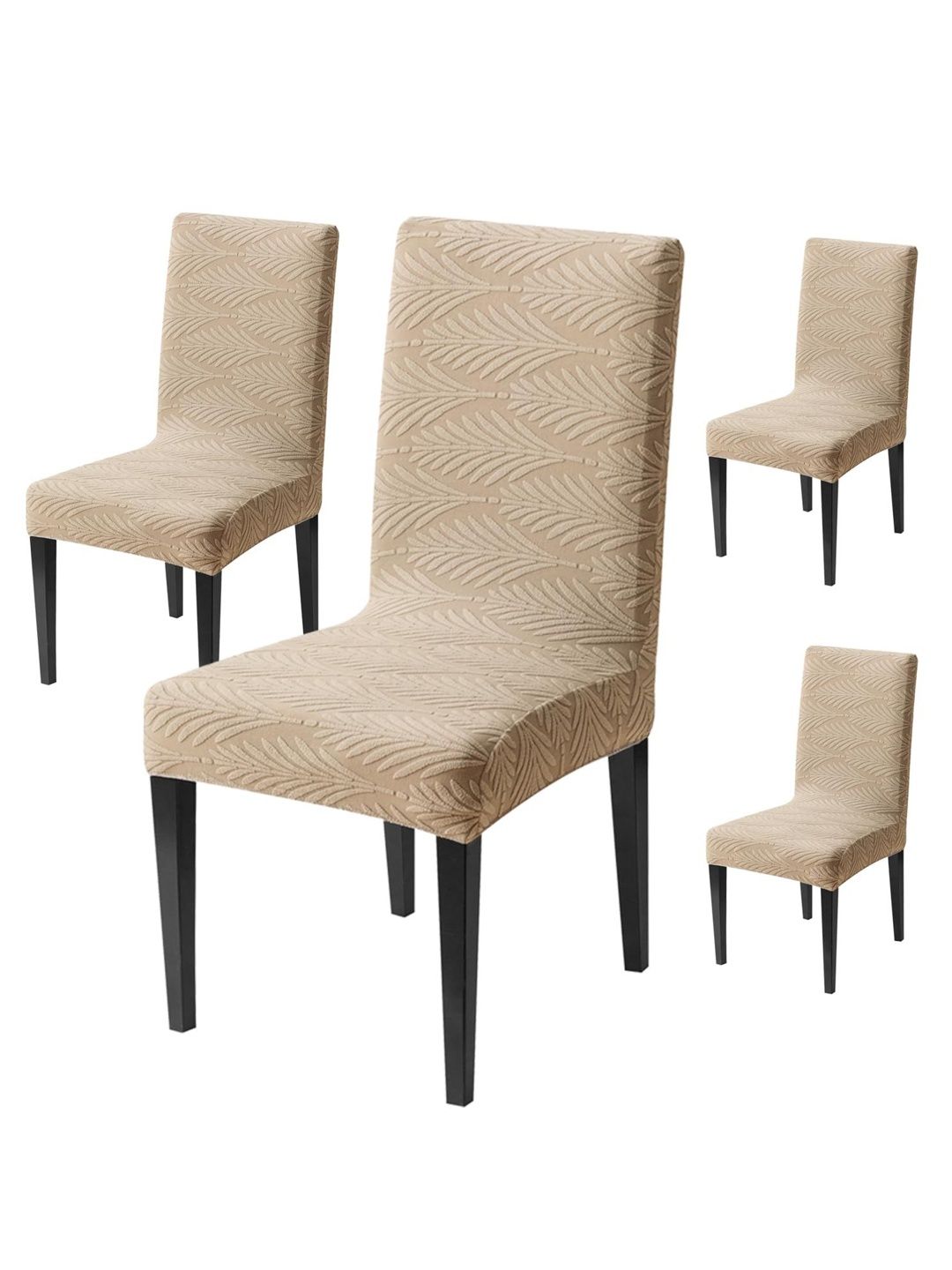 HOUSE OF QUIRK 4-Pcs Khaki Textured 220 GSM Chair Cover-picture-37