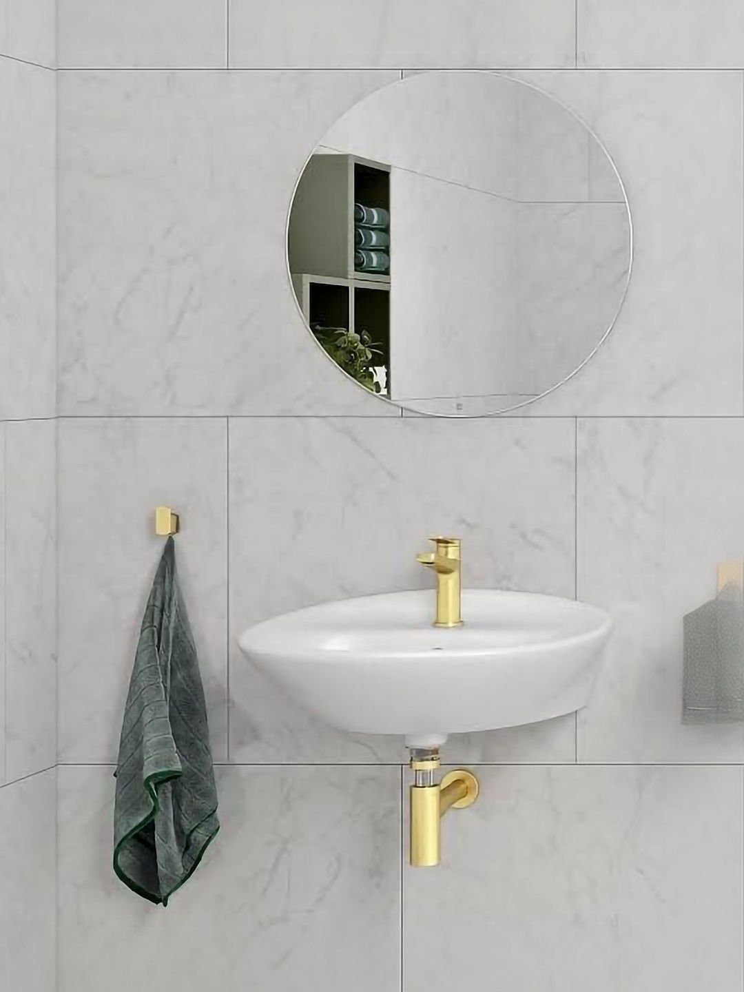 ARYAANSH Round Shaped Glass Wall Mirror