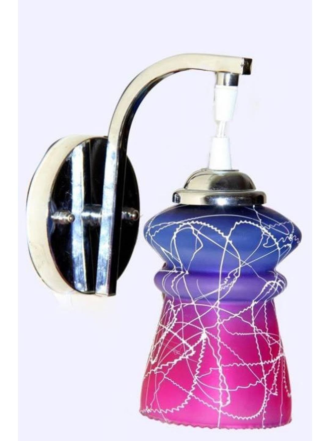 1ST TIME Pink & Blue Printed Metal Traditional Rectangle Shaped Wall Lamp-picture-37