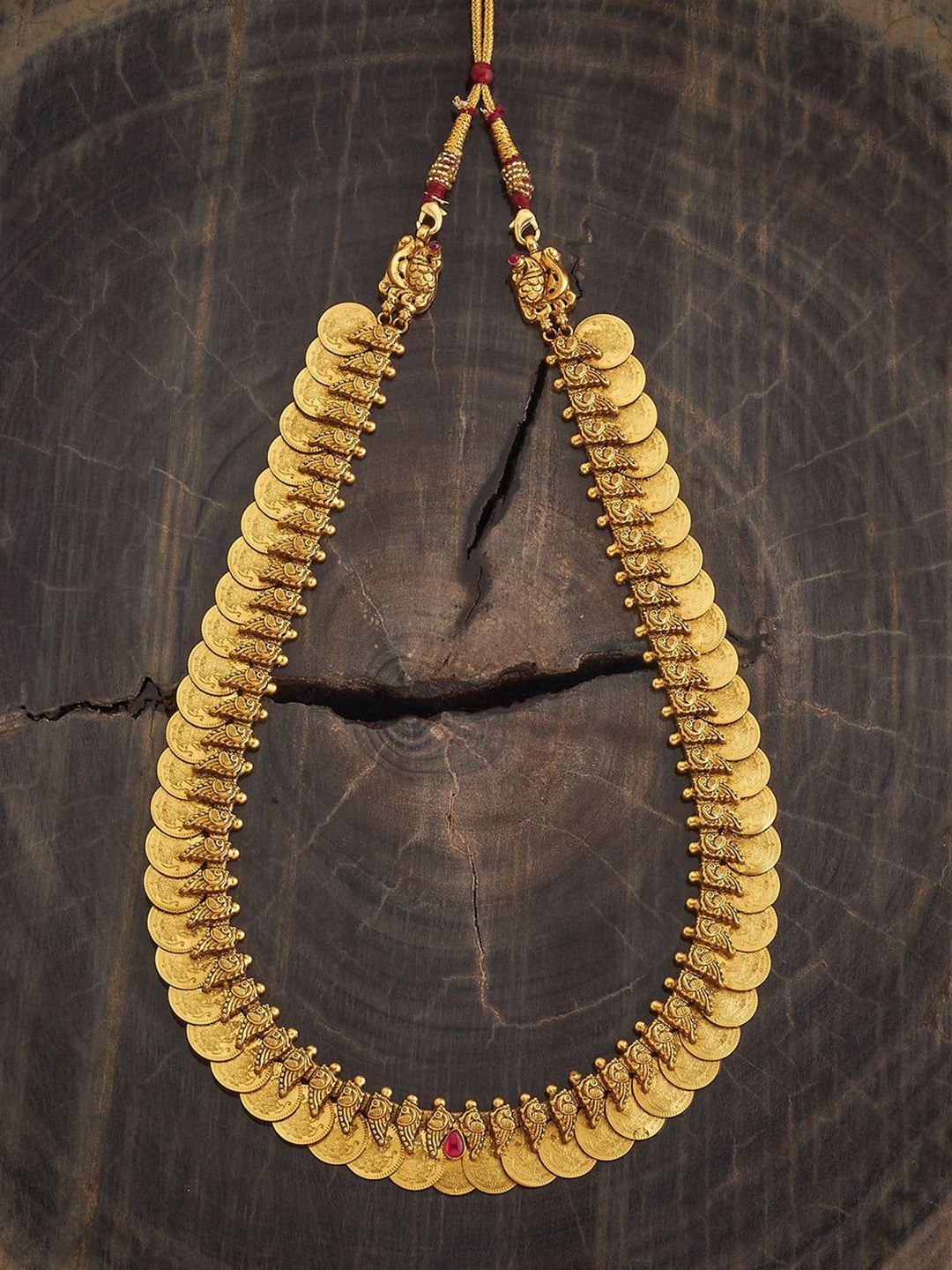 Kushal's Fashion Jewellery 92.5 Pure Silver Gold-Plated Ruby Studded Necklace-picture-25
