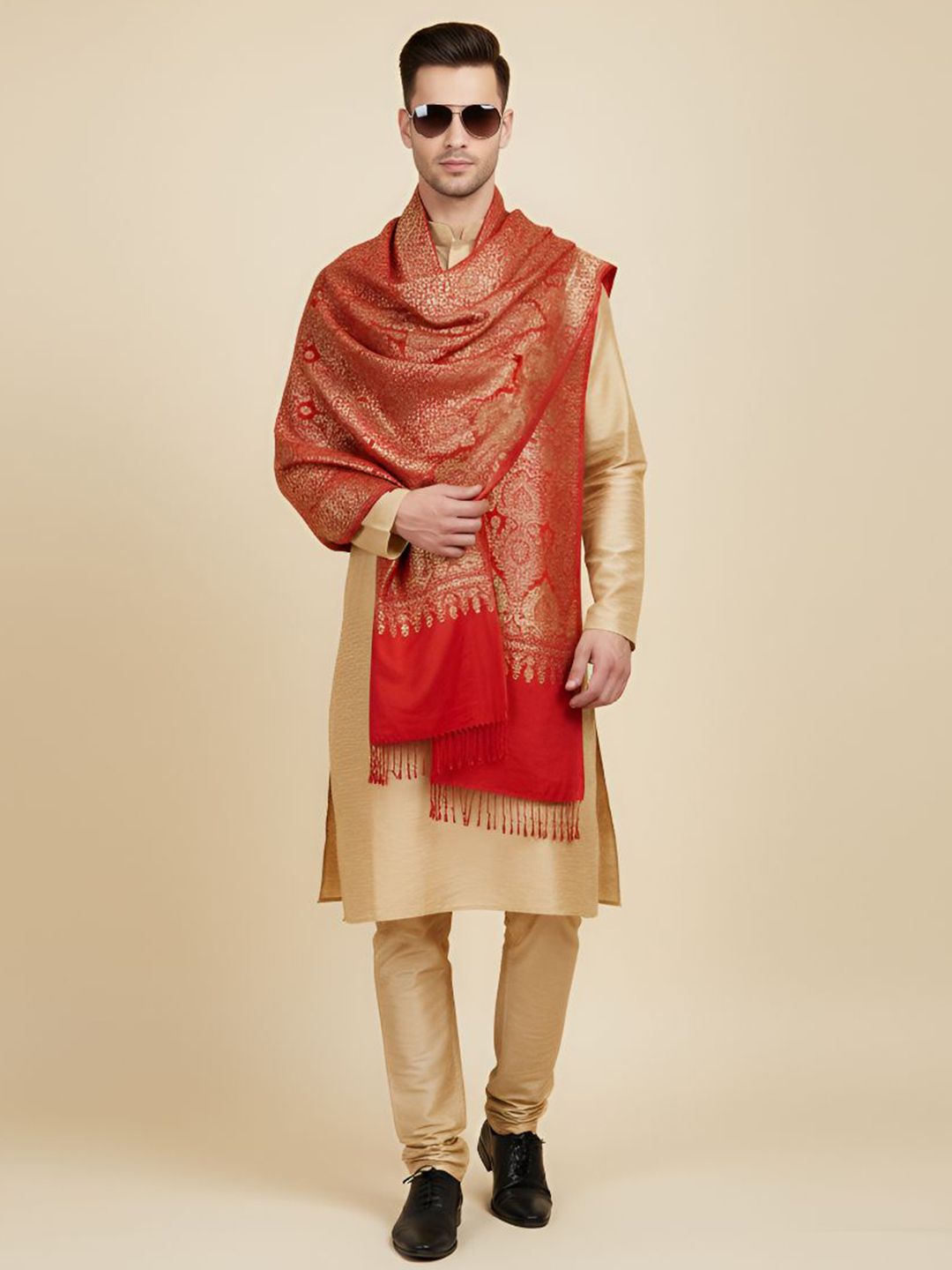 MUFFLY Men Woven Design Stole-picture-30