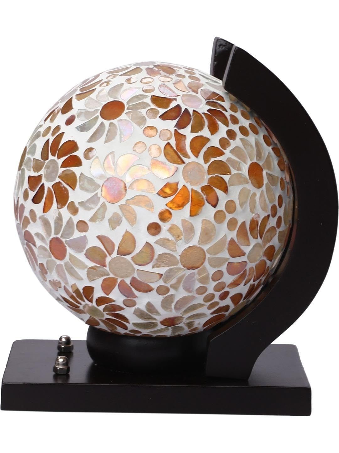 1ST TIME Orange & White Textured Wood Spherical Shaped Wall Lamp-image-22