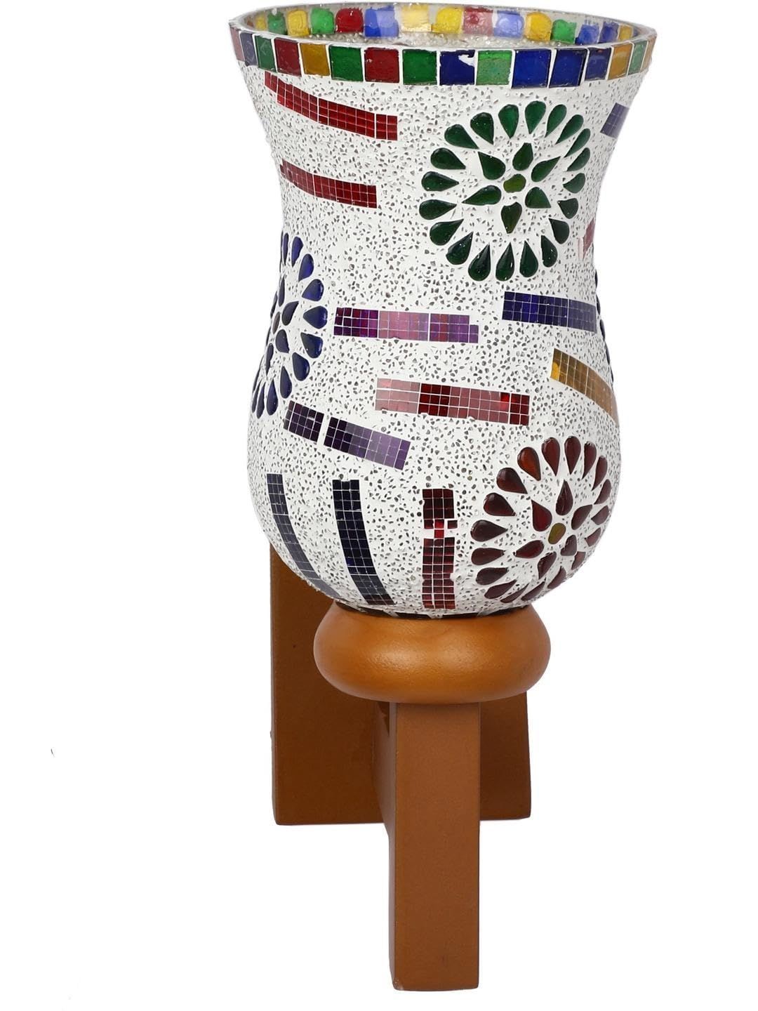 1ST TIME Multicoloured & Multicoloured Textured Wood Frustum Shaped Wall Lamp-picture-39