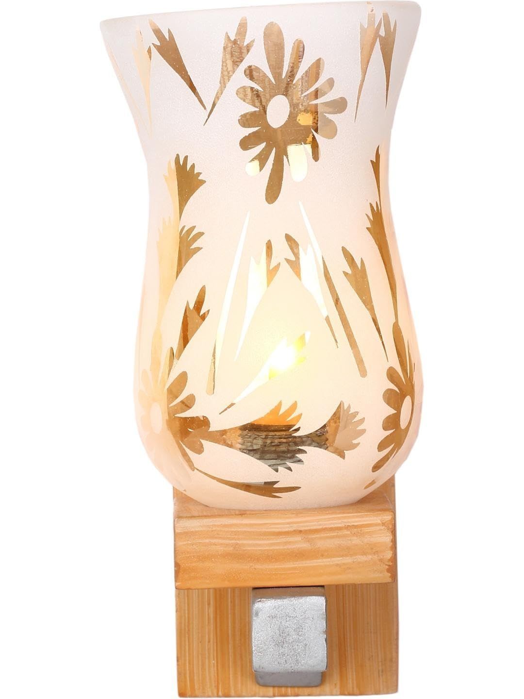 1ST TIME Gold-Toned & White Printed Wood Traditional Frustum Shaped Wall Lamp-picture-33