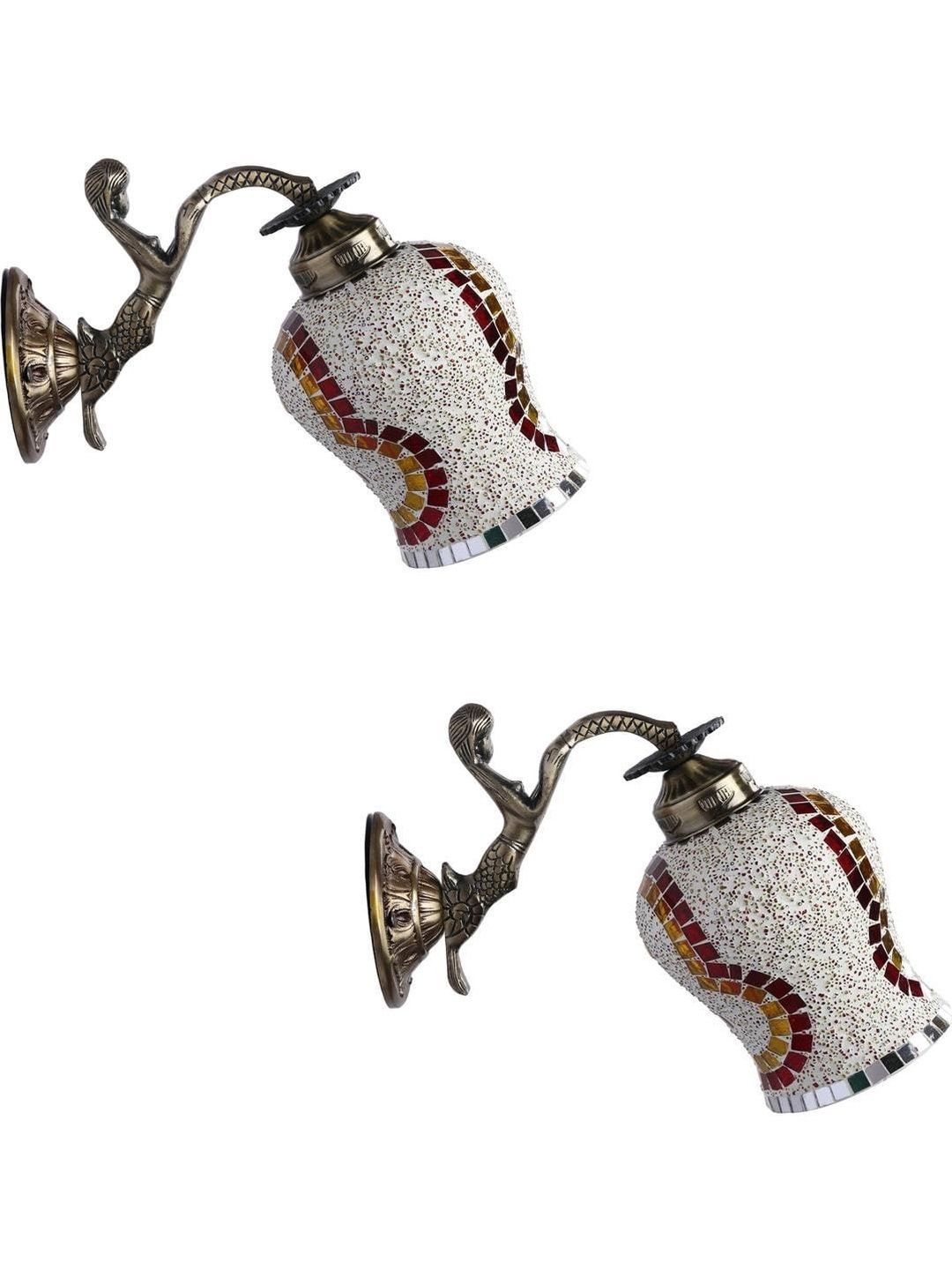 1ST TIME Multicoloured & White Textured Metal Wall Lamp-image-10