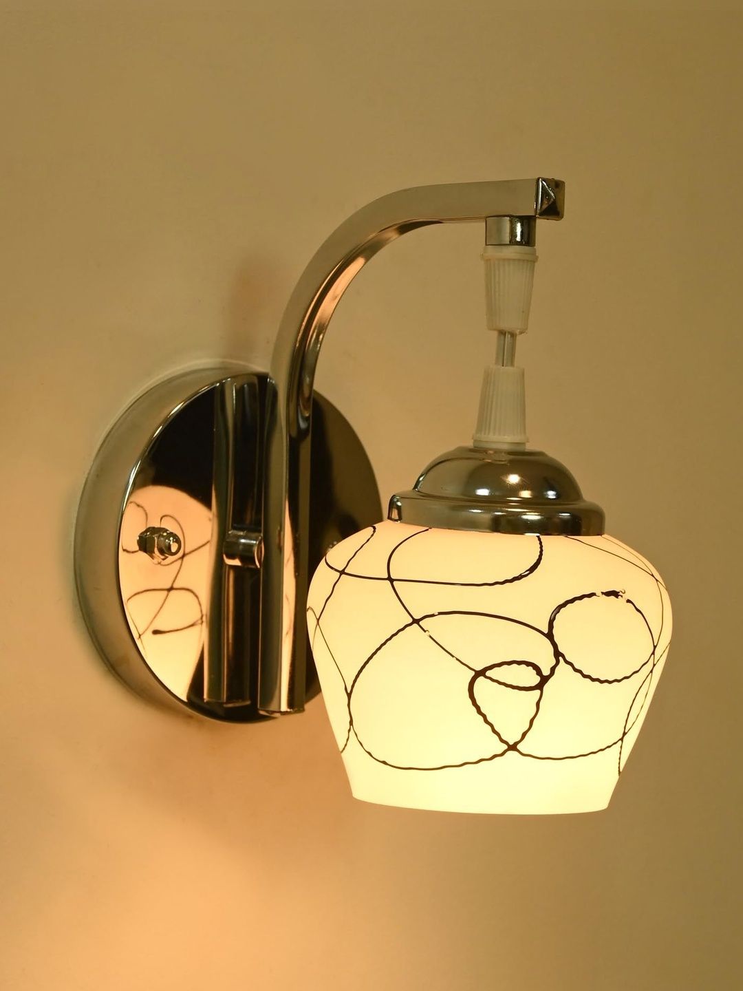 1ST TIME Black & Silver-Toned Printed Metal Contemporary Rectangle Shaped Wall Lamp-picture-23