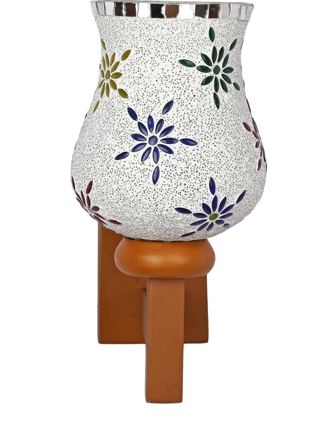 1ST TIME Multicoloured & Multicoloured Printed Wood Traditional Frustum Shaped Wall Lamp-picture-49