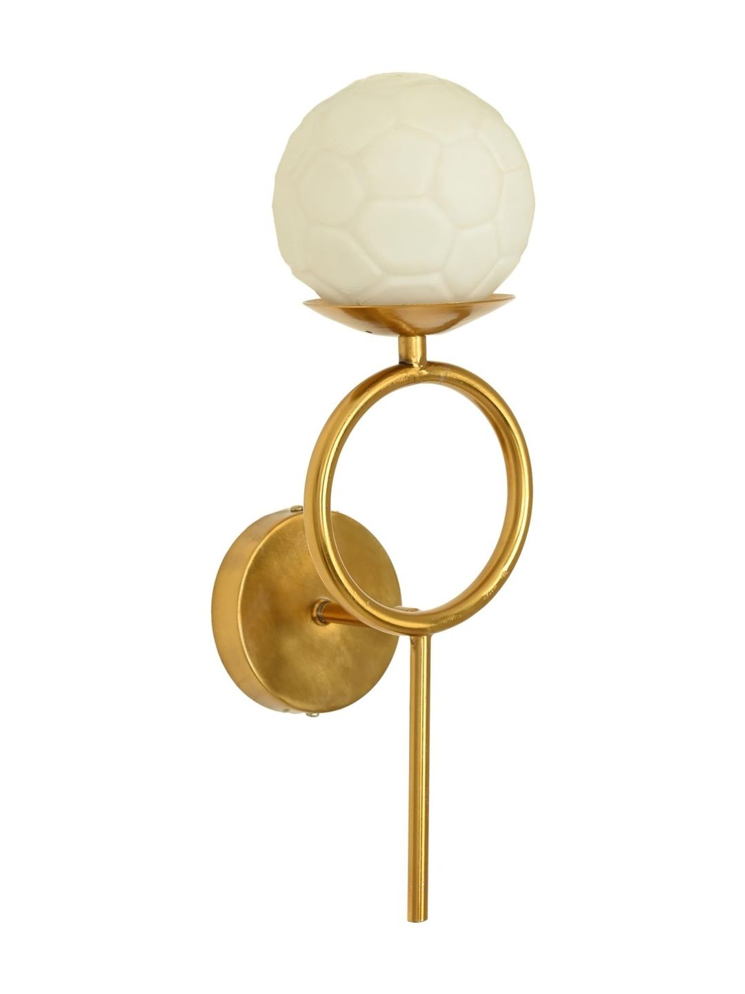 1ST TIME White & Gold-Toned Textured Metal Contemporary Spherical Shaped Wall Lamp-picture-31