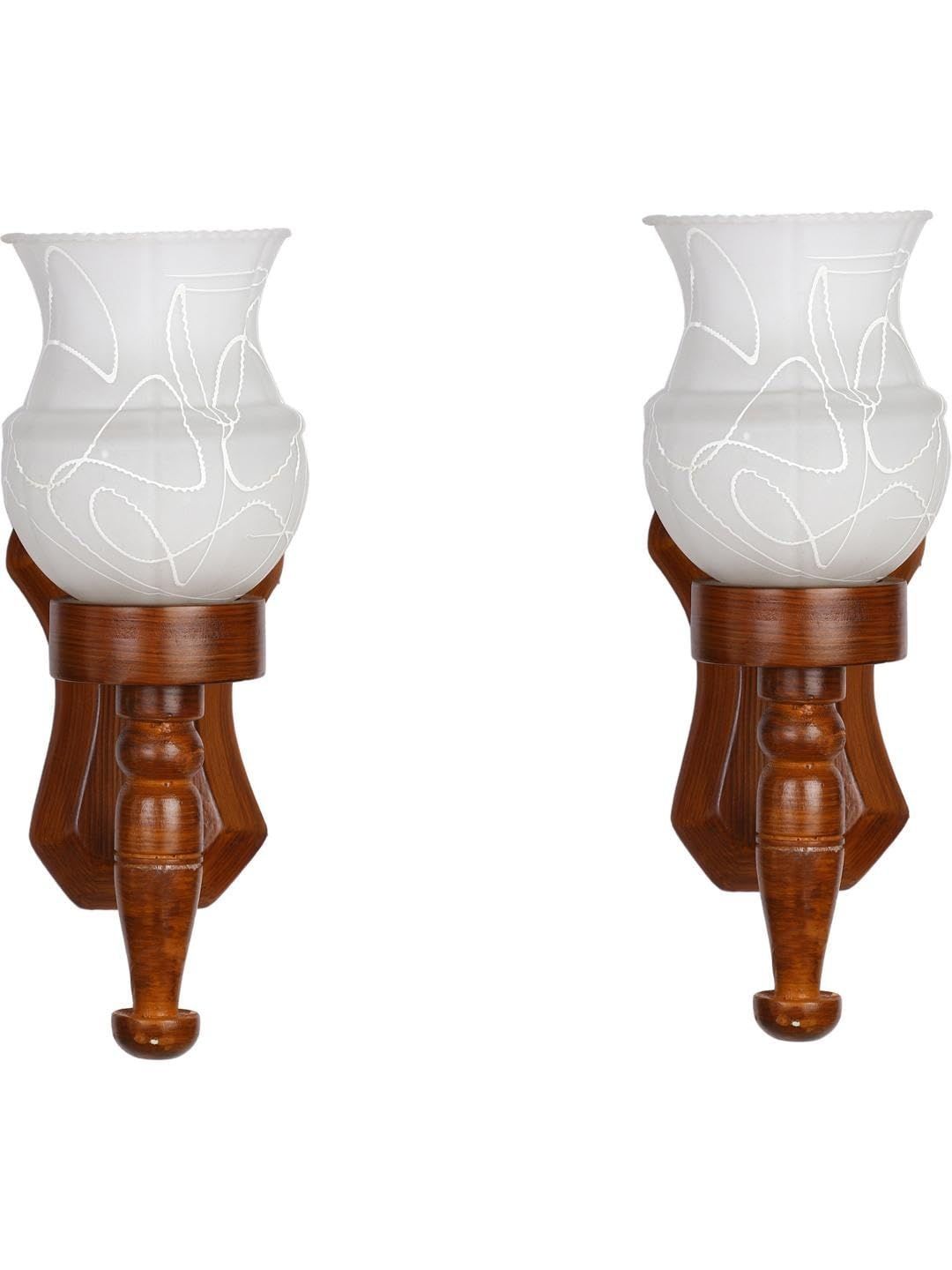 1ST TIME White & Brown Textured Wood Traditional Rectangle Shaped Wall Lamp-picture-33