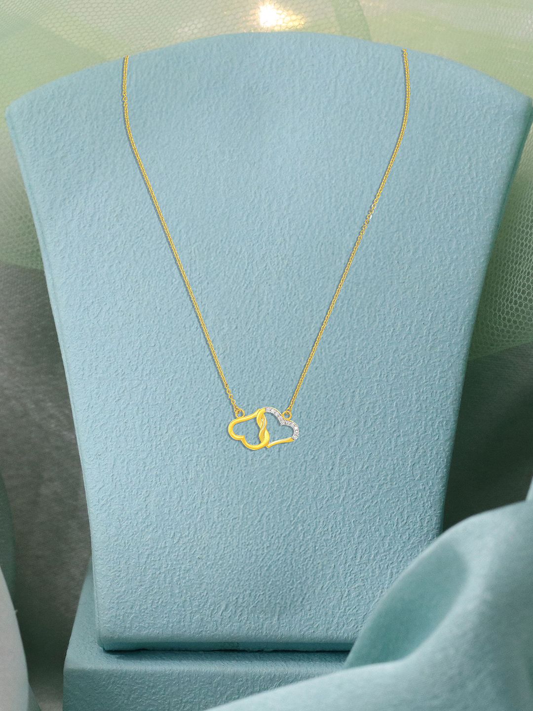 BHIMA 22KT Gold BIS Hallmark 916 Purity Gold Heartlink Grace Pendant Necklace- 4.29 g-image-9