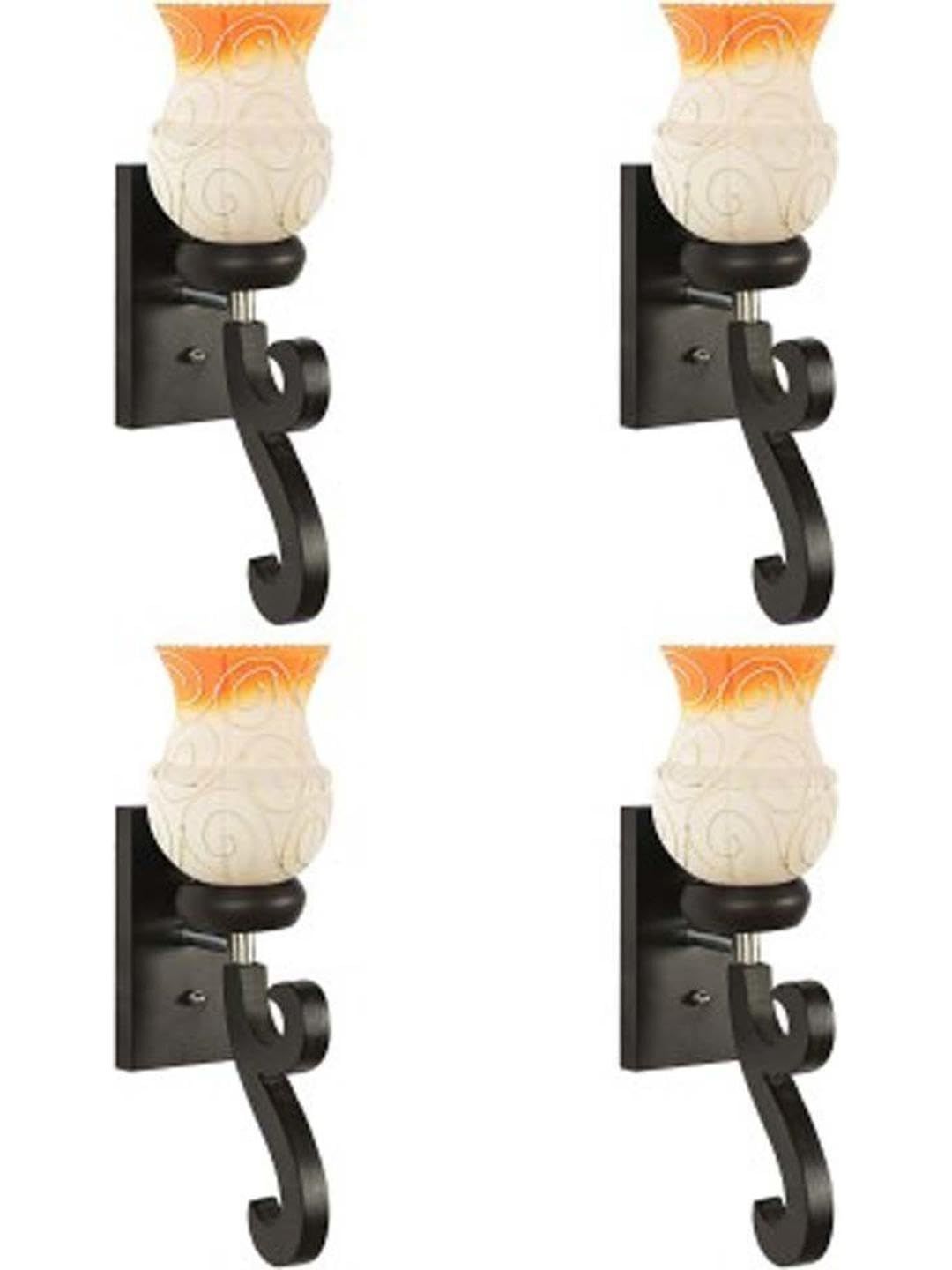 1ST TIME Yellow & White Textured Wood Contemporary Frustum Shaped Wall Lamp-picture-29