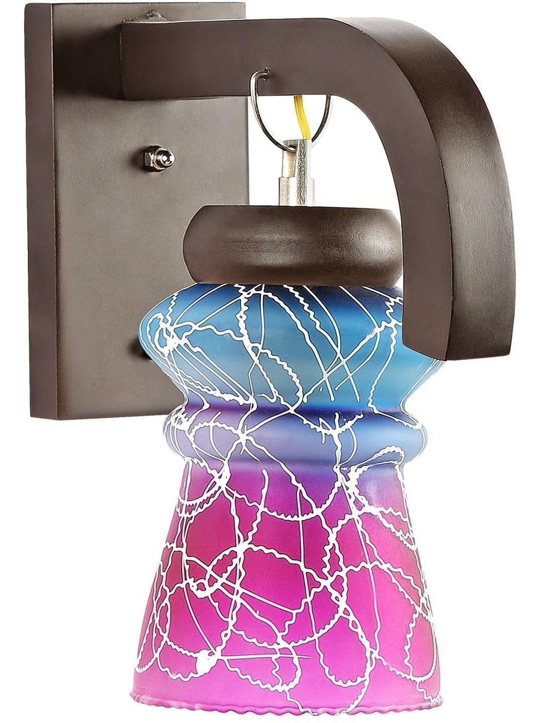 1ST TIME Pink & Blue Textured Wood Contemporary Abstract Shaped Shaped Wall Lamp-picture-14