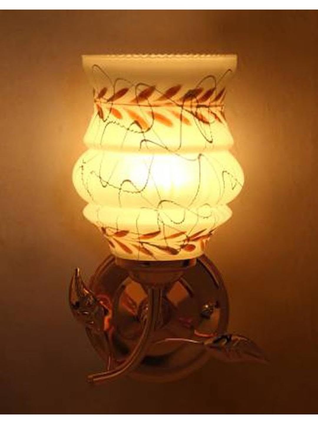 1ST TIME Brown & Gold-Toned Printed Metal Contemporary Rectangle Shaped Wall Lamp-picture-29