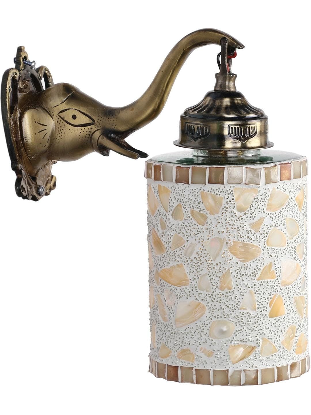 1ST TIME White & White Textured Metal Cylinder Shaped Wall Lamp-picture-47