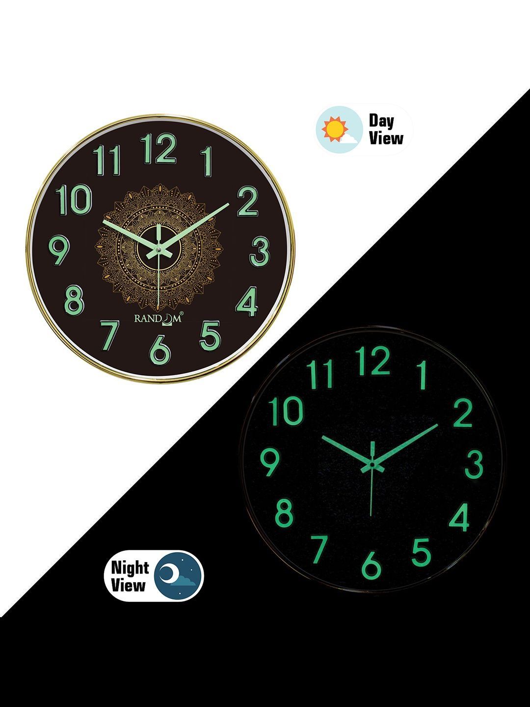 RANDOM Multicoloured & Black Contemporary Wall Clock-image-32