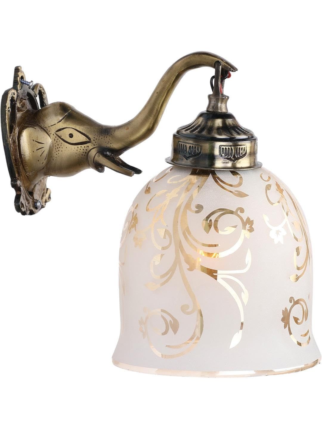 1ST TIME Gold-Toned & White Printed Metal Traditional Wall Lamp-image-18