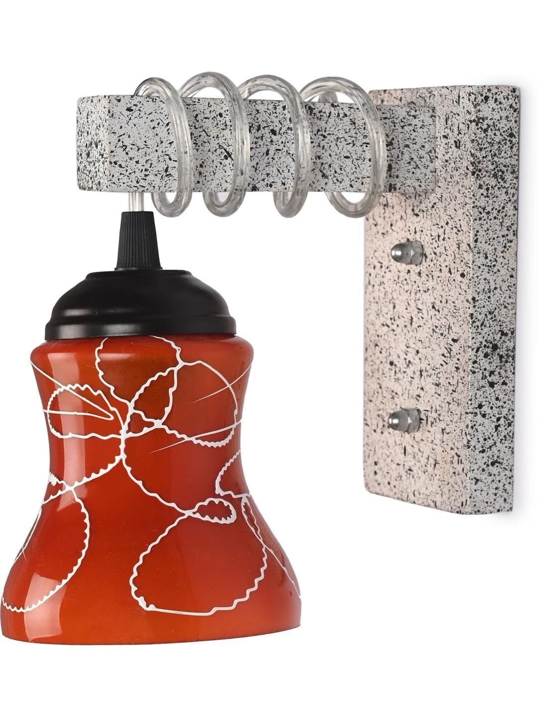 1ST TIME Orange & White Colourblocked Wood Contemporary Rectangle Shaped Wall Lamp-picture-30