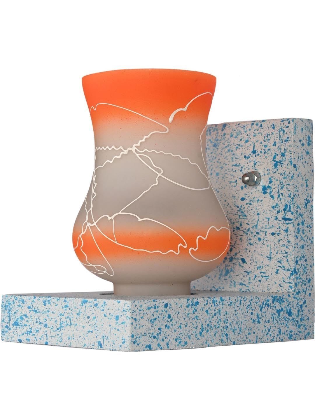 1ST TIME Orange & White Colourblocked Wood Contemporary Rectangle Shaped Wall Lamp-picture-36