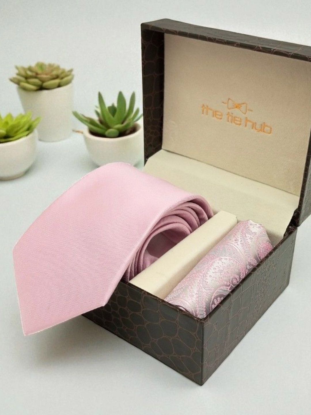 The Tie Hub Men Microfiber Necktie with Pocket Square Combo Set-picture-19