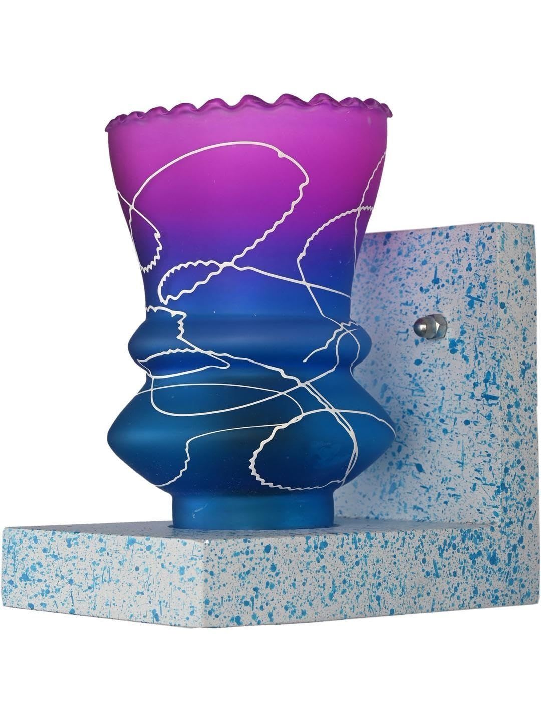 1ST TIME Pink & Blue Printed Wood Contemporary Abstract Shaped Shaped Wall Lamp-picture-31