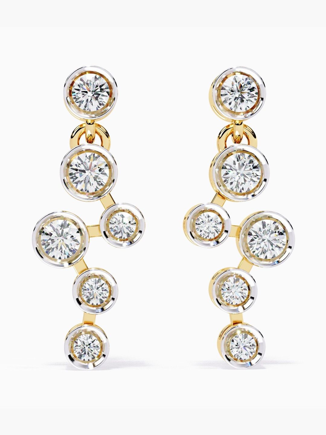 VALANOVA Hallmarked 14 Kt Gold Diamond Studded Earrings- 1.63 g-picture-32