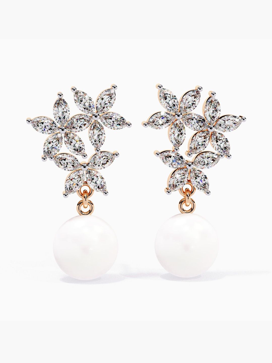 VALANOVA BIS Hallmark 14 Kt Rose Gold 2.86 Carat Lab Grown Diamond Studded Studs - 3.61 g-picture-41