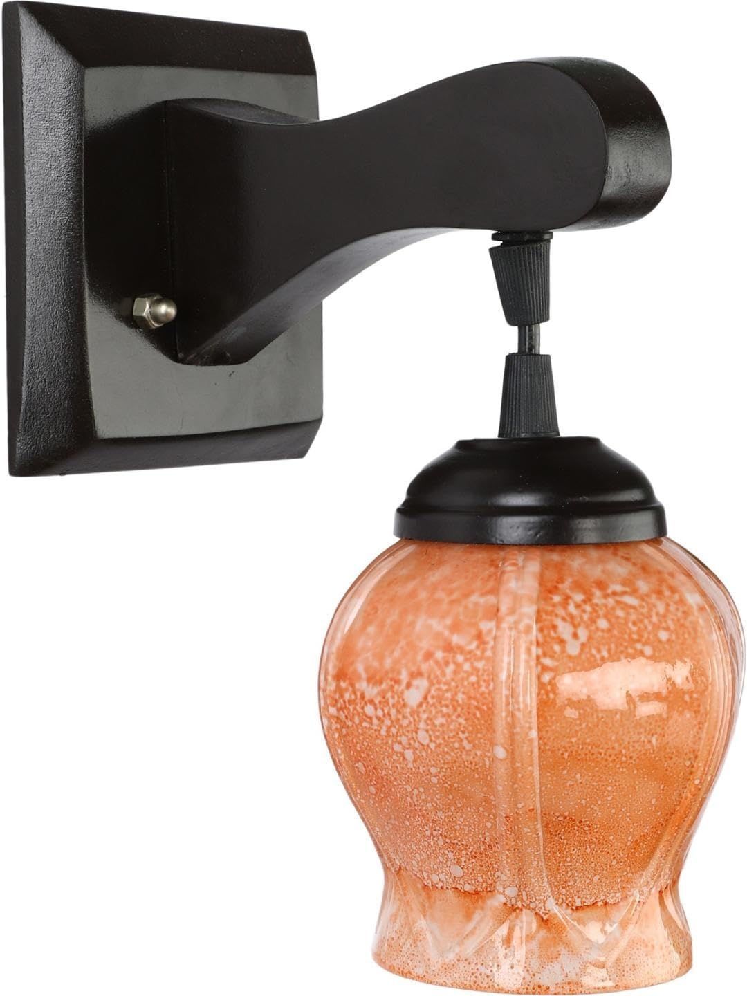 1ST TIME Orange & Black Textured Wood Wall Lamp-picture-39