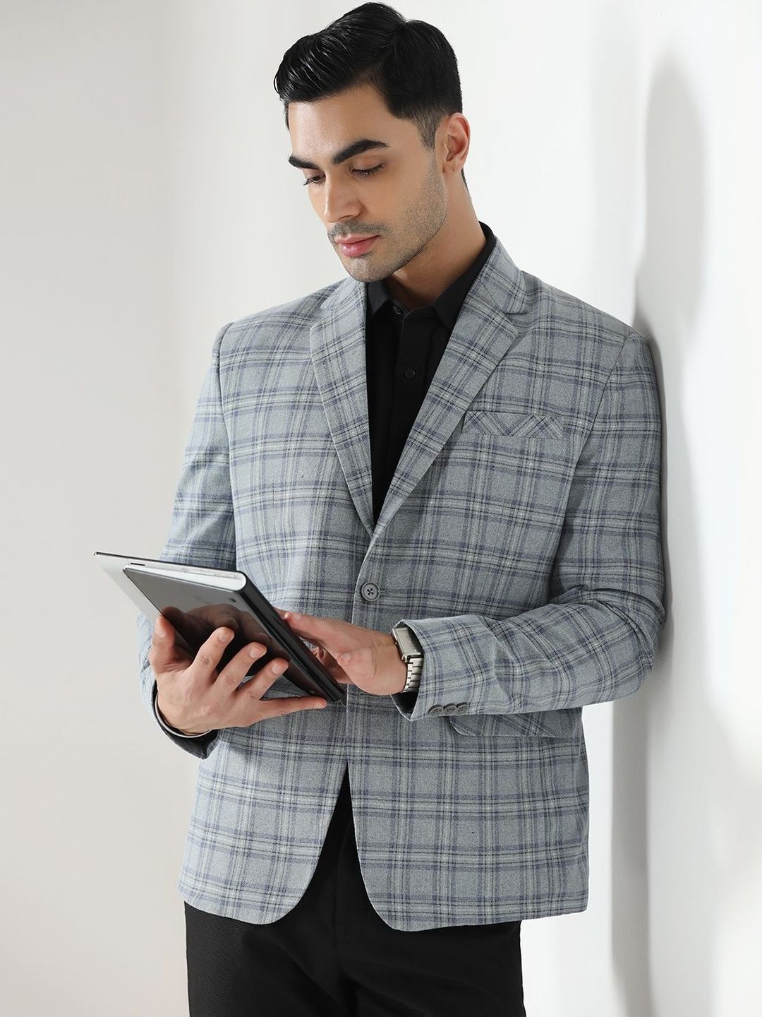 TAHVO Checked Single-Breasted Blazers-picture-25