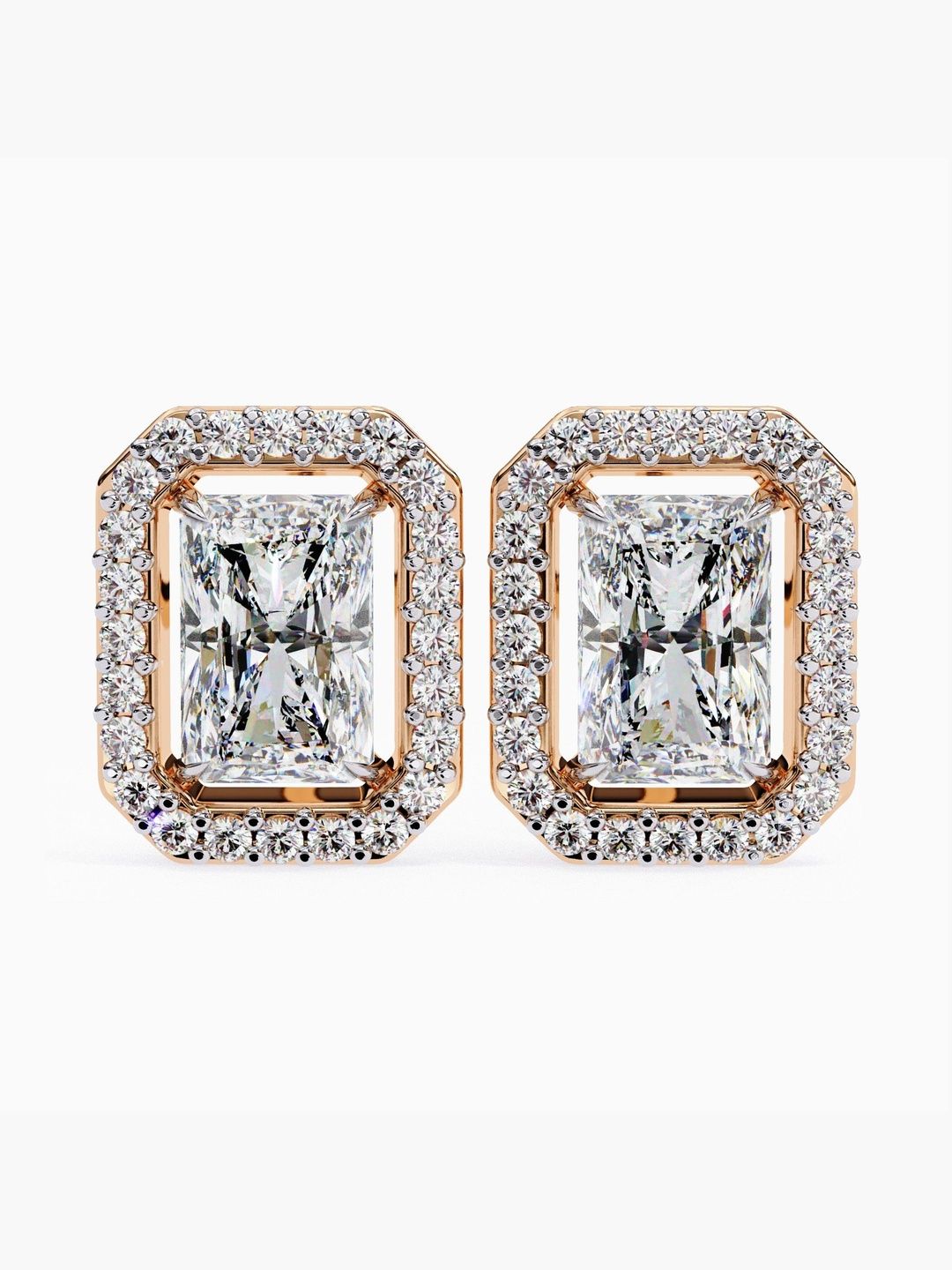 VALANOVA 18Kt Rose Gold BIS Hallmarked Diamond Studded Studs - 3.10 g-picture-25