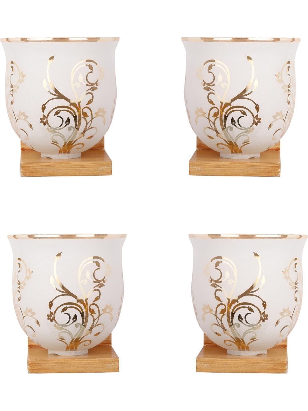 1ST TIME Gold-Toned & White Printed Wood Wall Lamp-picture-14