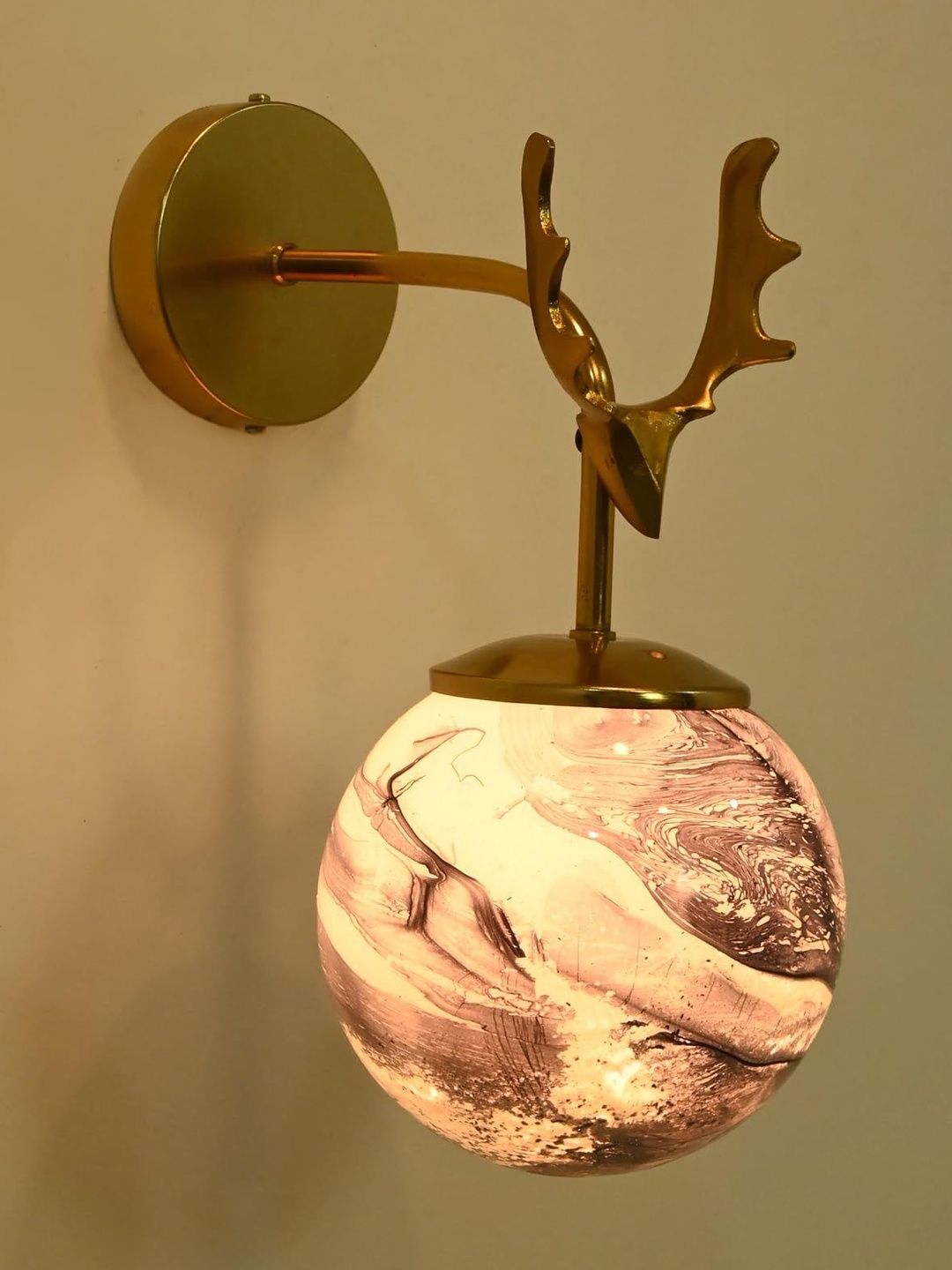1ST TIME Blue & Gold-Toned Textured Metal Spherical Shaped Wall Lamp-picture-33
