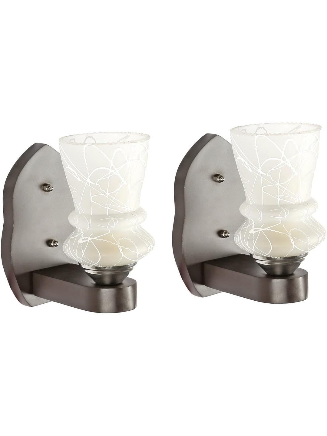 1ST TIME White & White Printed Wood Contemporary Abstract Shaped Shaped Wall Lamp-picture-24