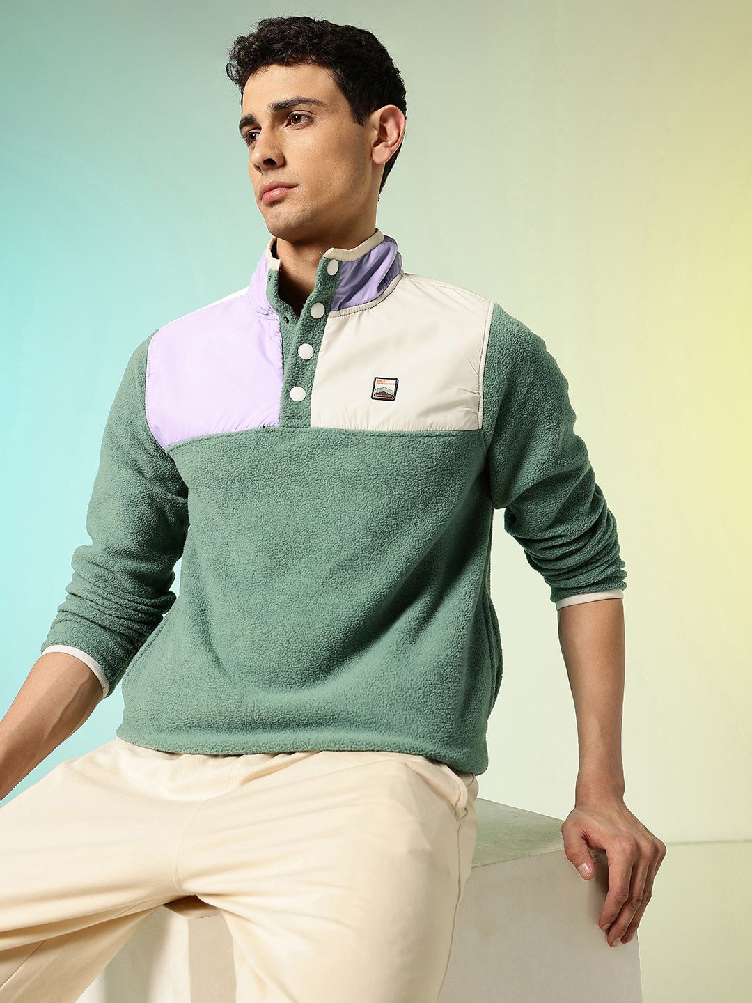 HRX by Hrithik Roshan Colourblocked High Neck Pullover Sweatshirt-picture-29