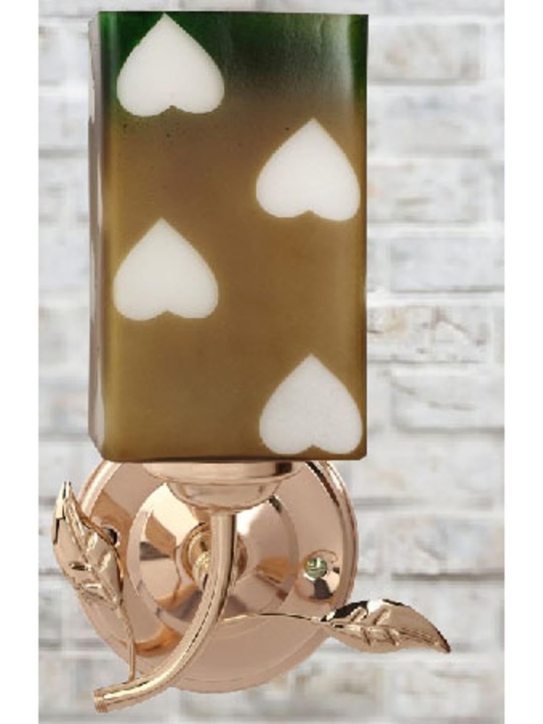 1ST TIME Brown & Gold-Toned Printed Metal Traditional Rectangle Shaped Wall Lamp-picture-31