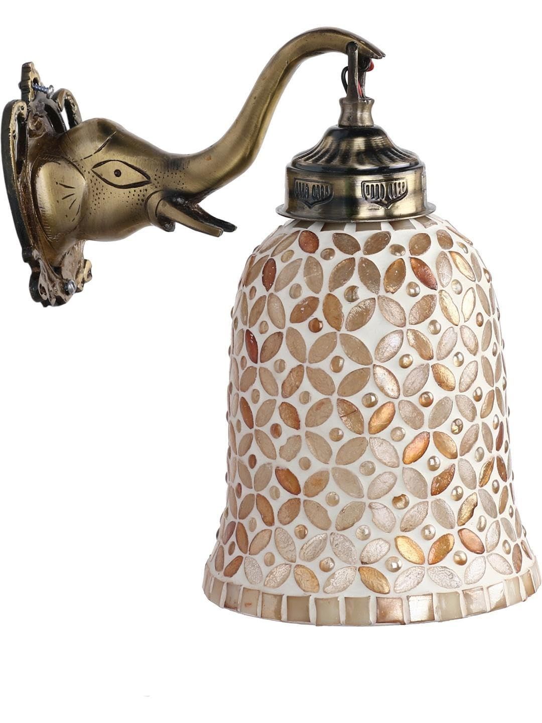 1ST TIME Gold-Toned & Bronze-Toned Textured Metal Traditional Wall Lamp-image-21