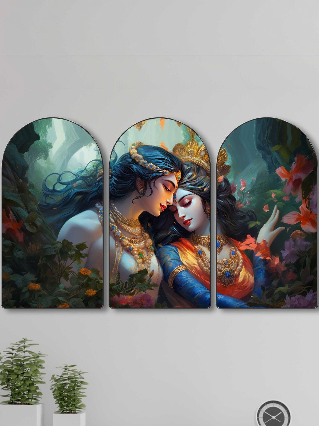 Myntra Elegant Homes Set OF 3 MDF Religious Radha Krishna Divine Love Wall Painting-picture-55