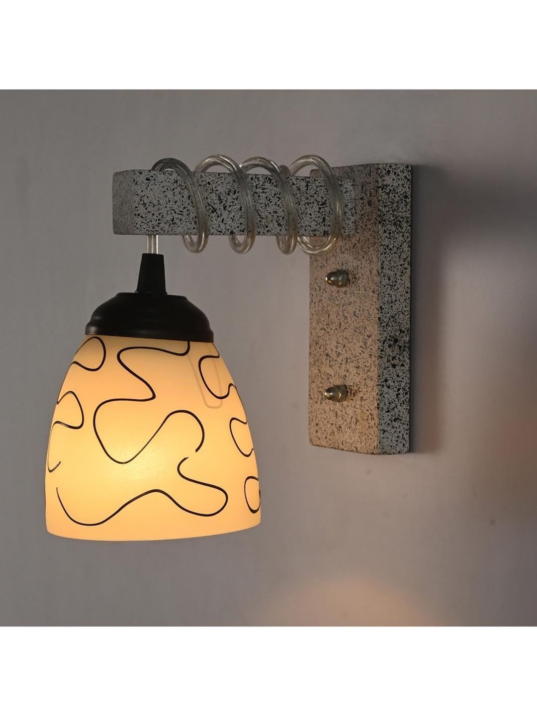 1ST TIME Black & White Printed Wood Contemporary Wall Lamp-picture-43