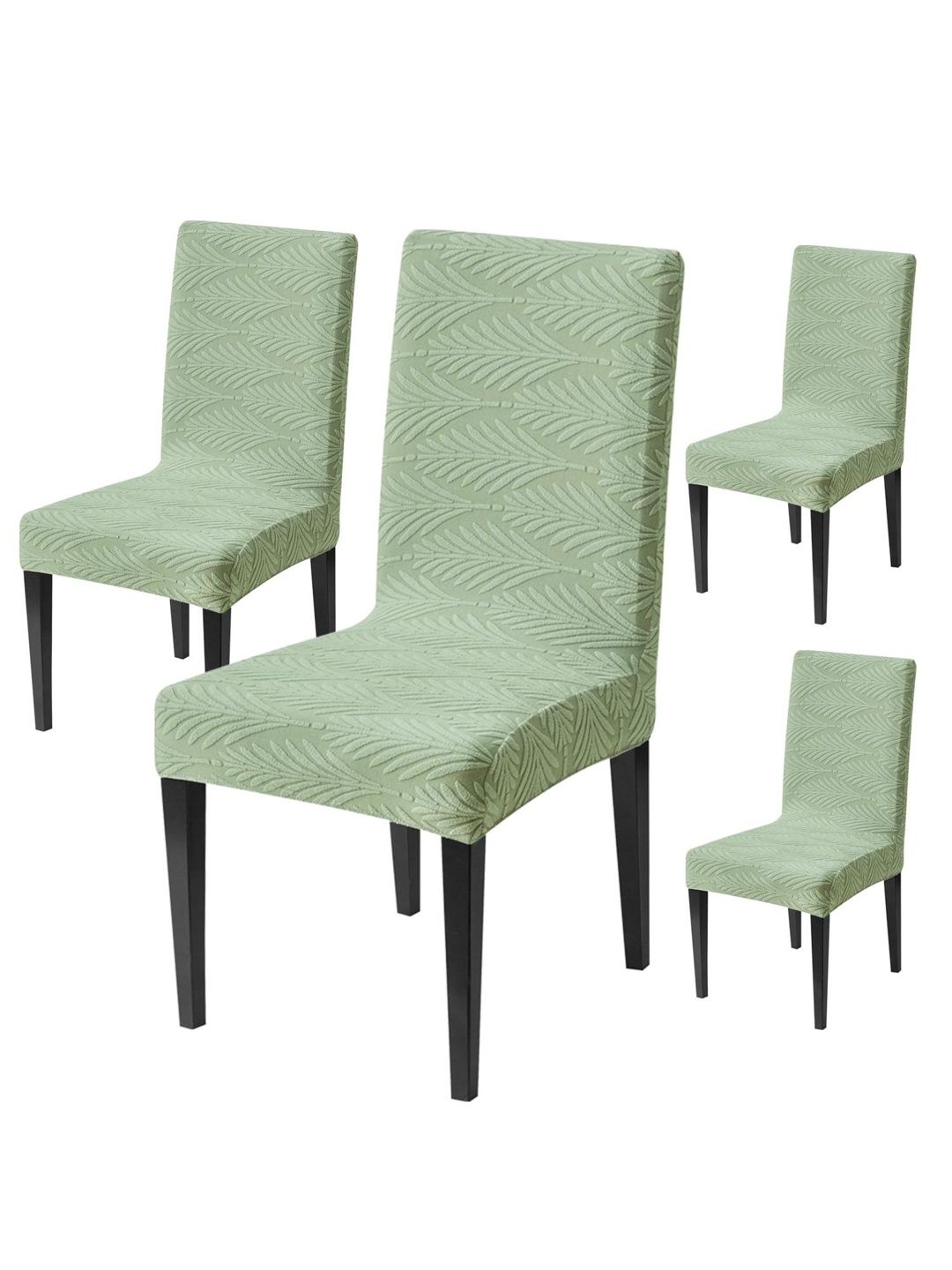 HOUSE OF QUIRK 4-Pcs Green Textured 220 GSM Chair Cover-picture-39