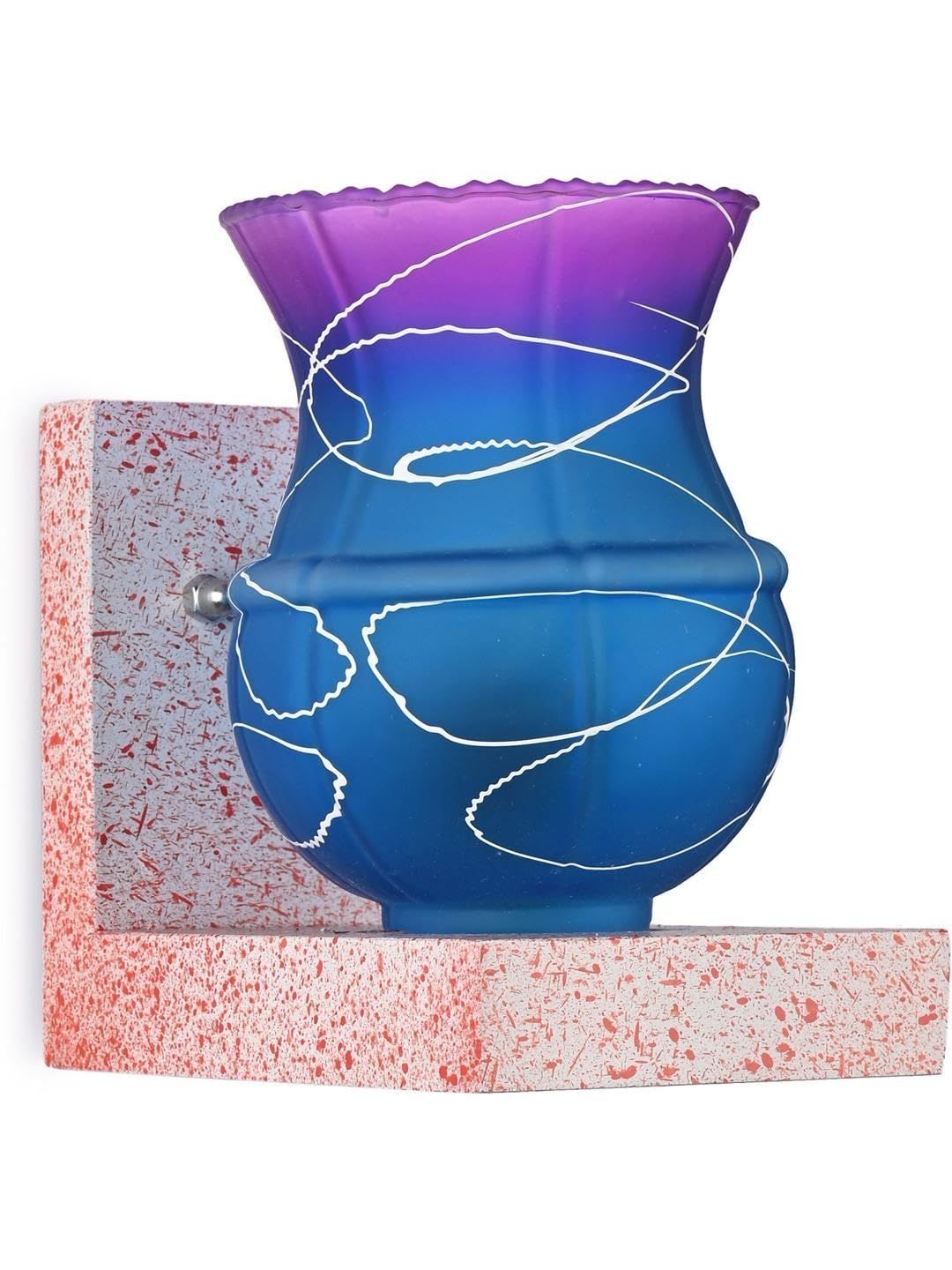 1ST TIME Pink & Blue Textured Wood Contemporary Abstract Shaped Shaped Wall Lamp-picture-22