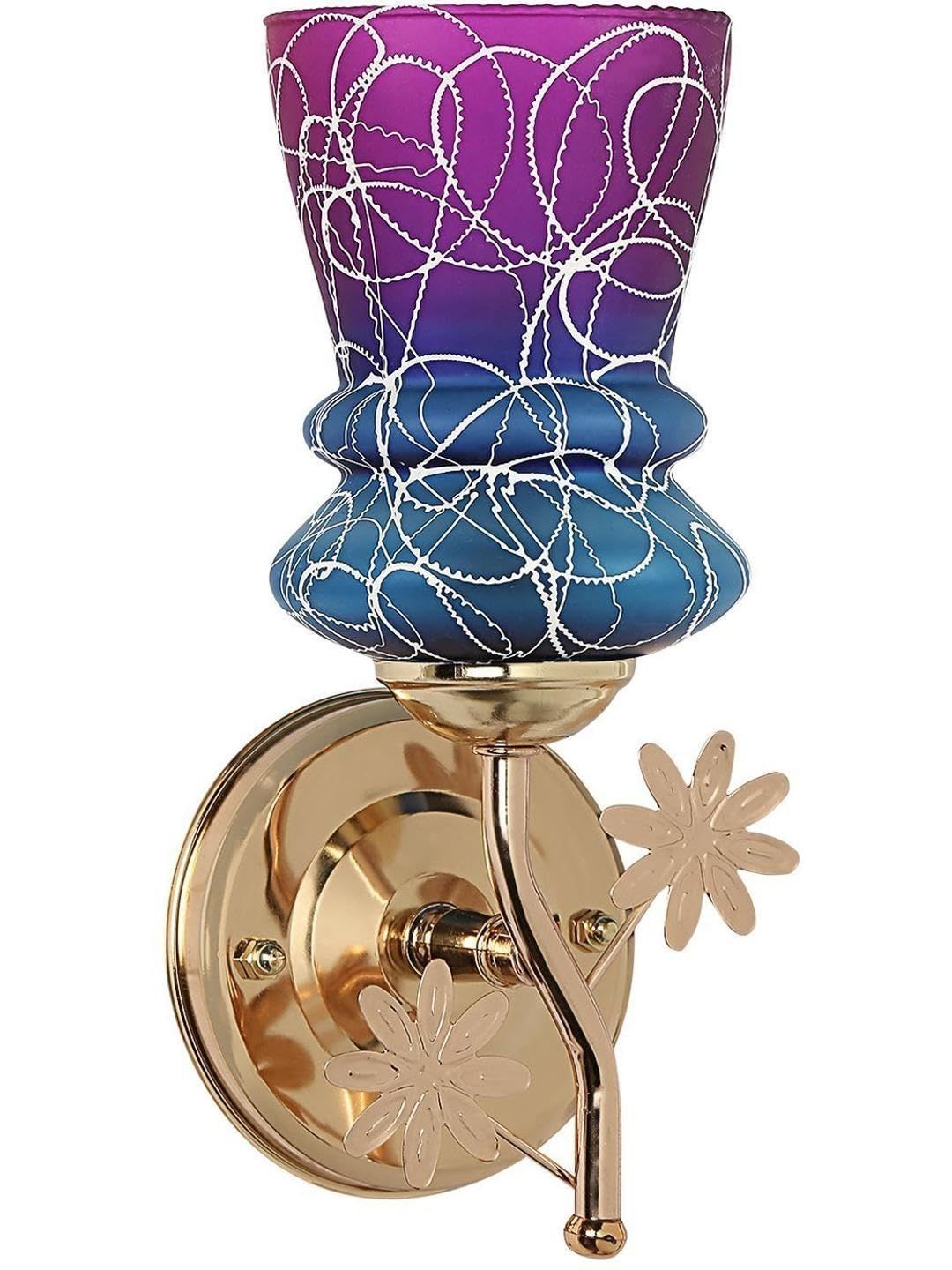 1ST TIME Pink & Purple Printed Metal Contemporary Abstract Shaped Shaped Wall Lamp-picture-51